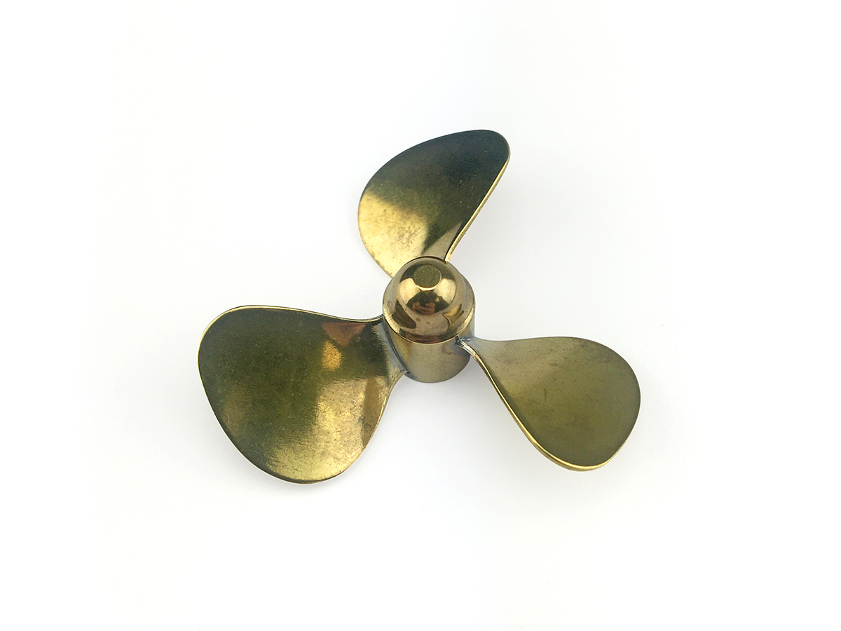 Radio Active Brass Propeller (Classic), 3 Blade, 45mm, M4, LH H-AS13454L H-AS13454L H-AS13454L