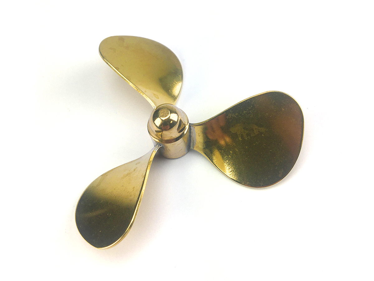 Radio Active Brass Propeller (Classic), 3 Blade, 60mm, M4, RH H-AS13604R H-AS13604R H-AS13604R