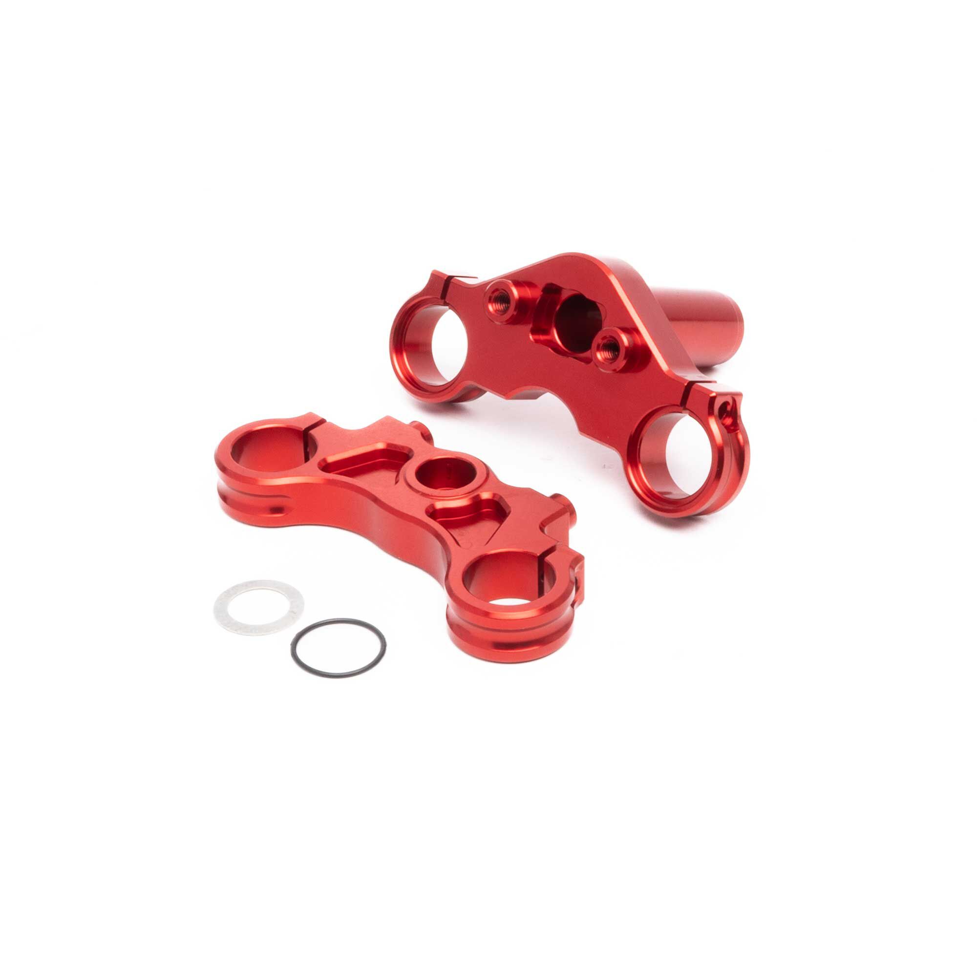 Losi Aluminum Triple Clamp Set, Red: Promoto-MX Z-LOS364002